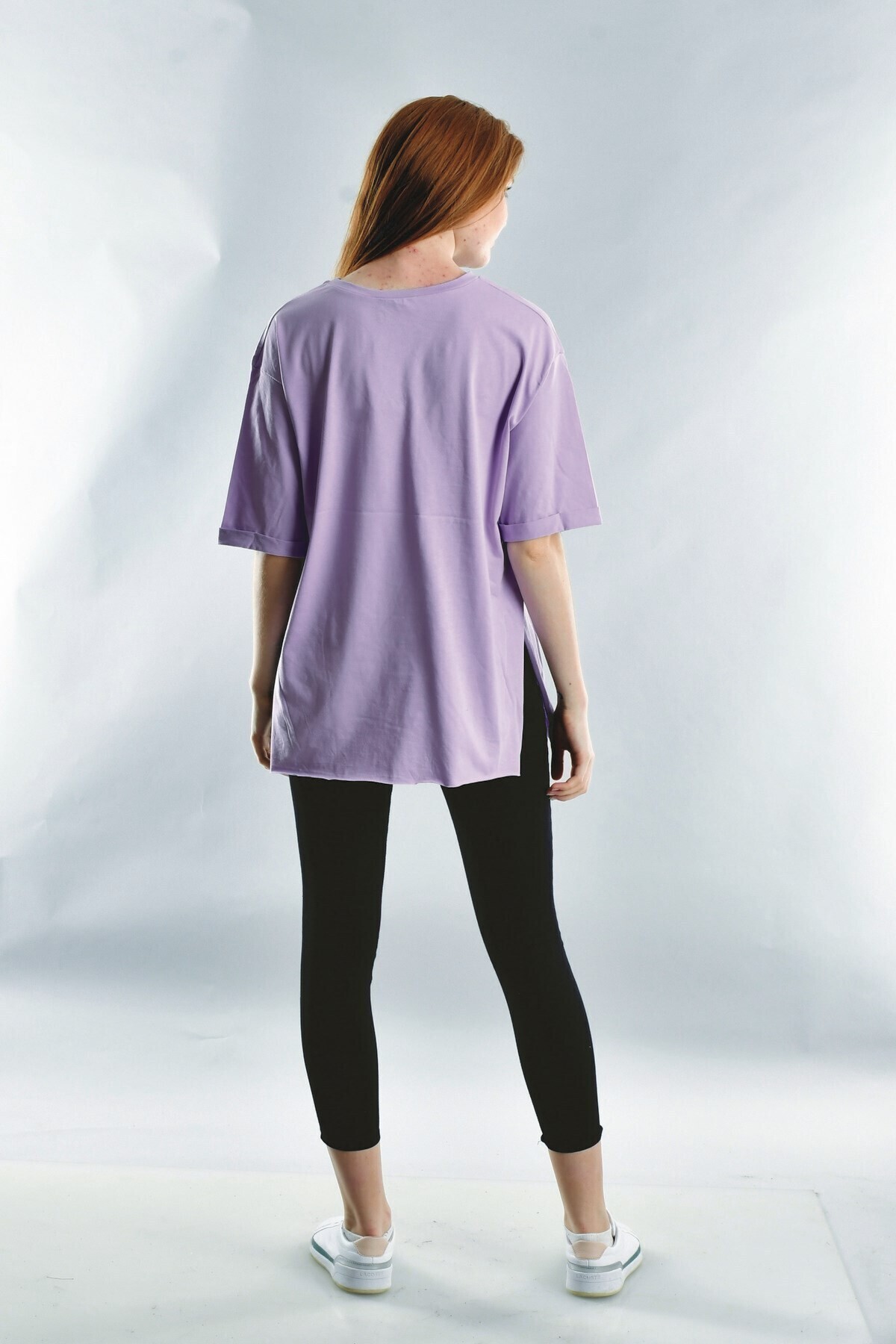 20021916 Süprem I Am Art Taş Baskılı Kısa Kol T-Shirt LILA