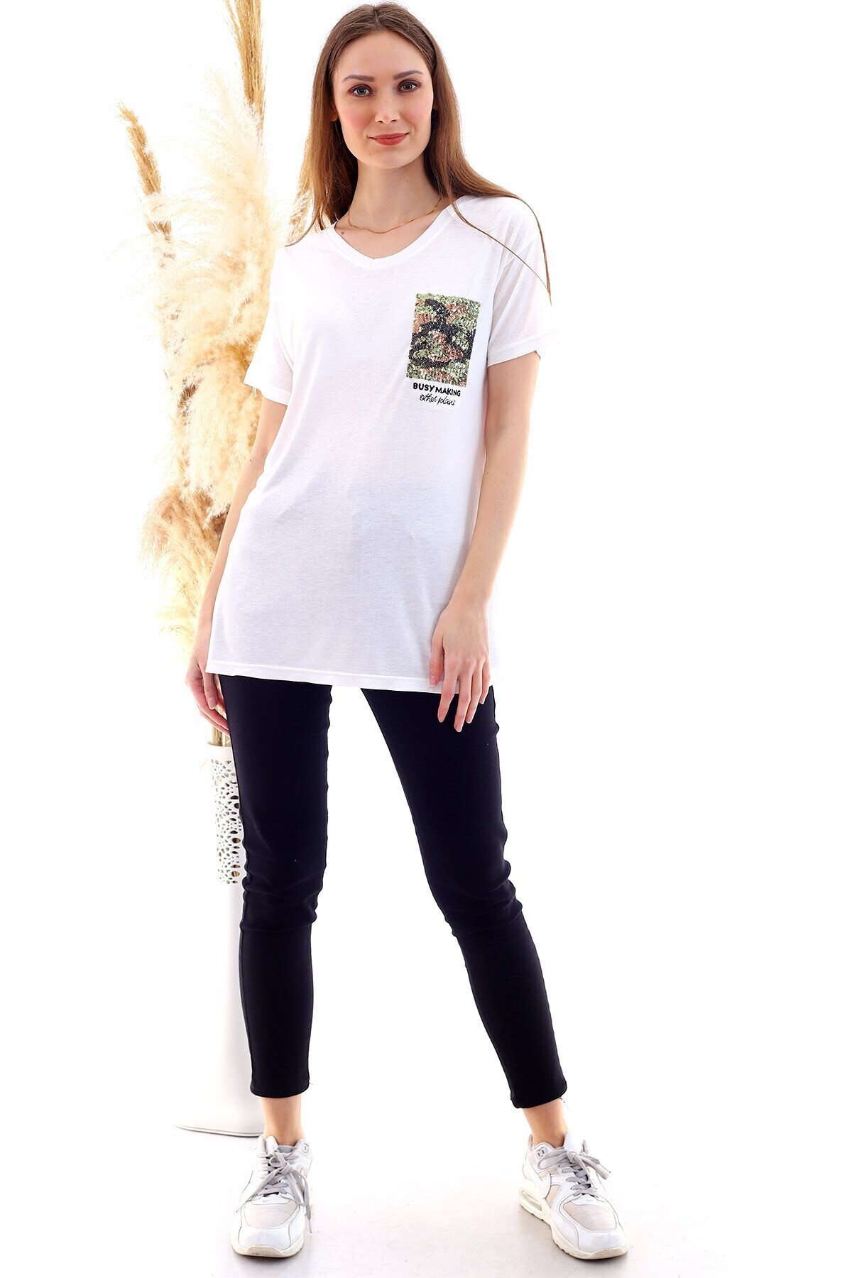 20050507 Süprem Pul Payet Cpli V Yaka Tişort EKRU