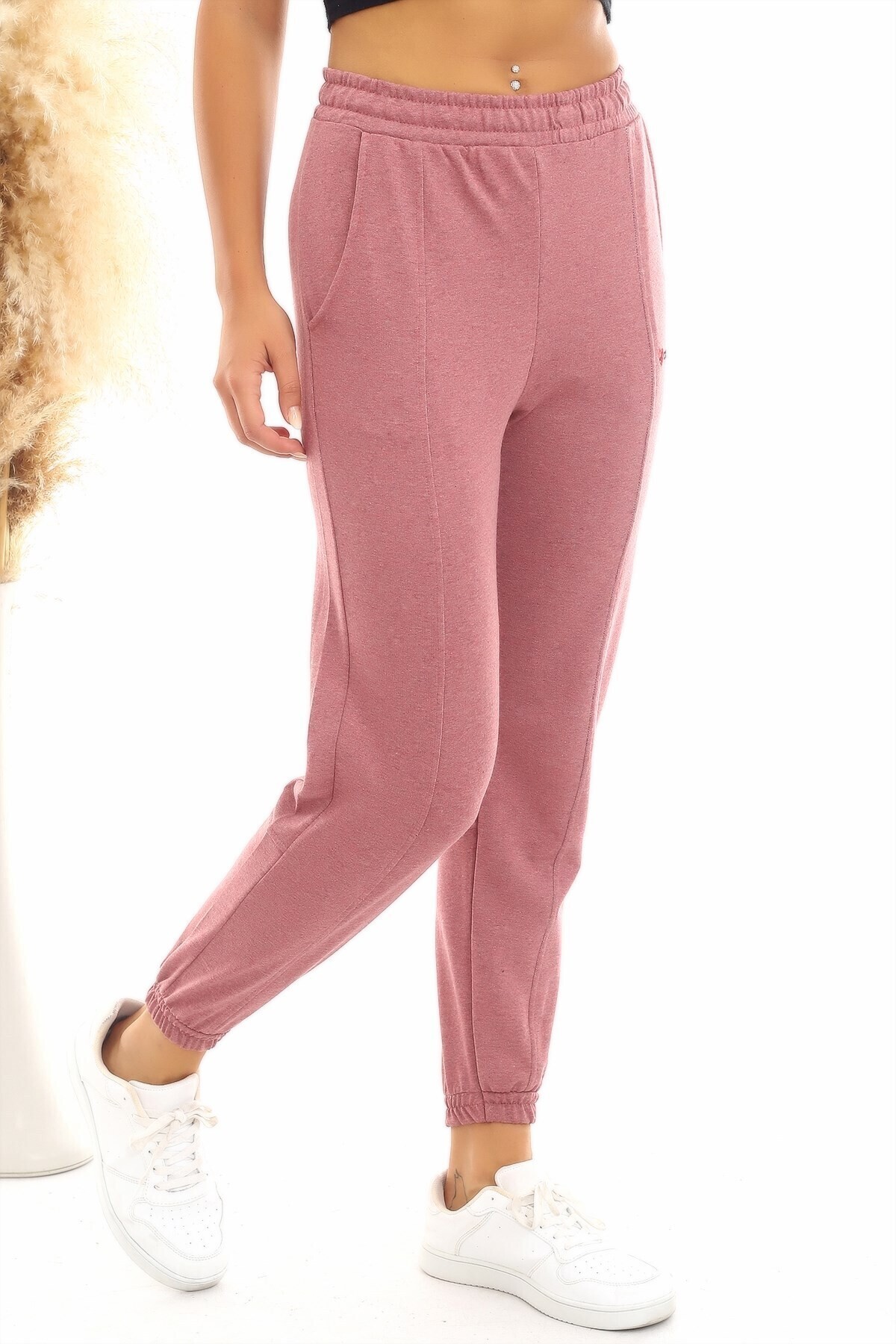 20060629 İkiiplik Beli Paçası Lastikli Pantolon GUL KURUSU