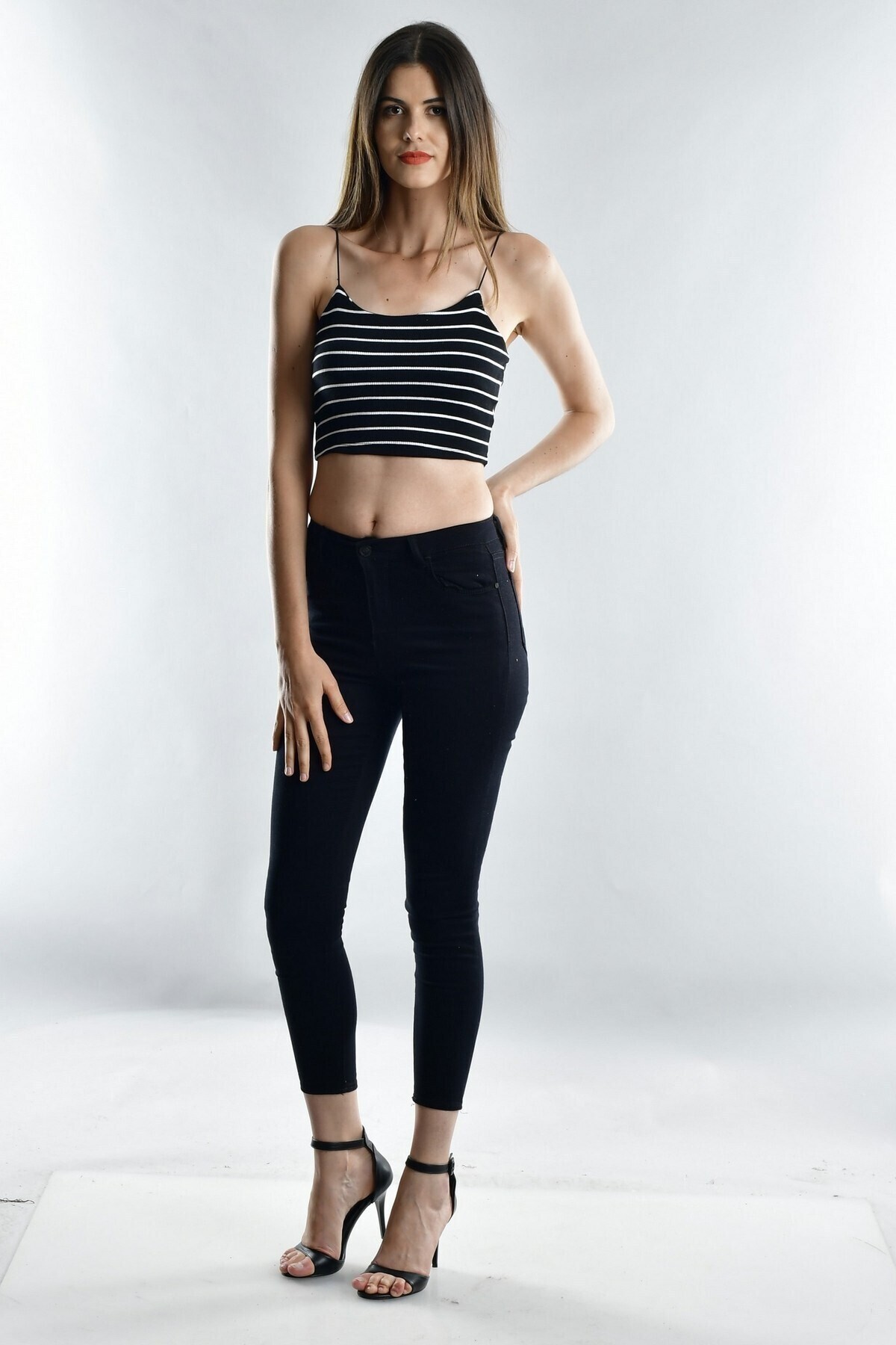 20071973 Kaşkorse İp Askılı Büstiyer SIYAH BEYAZ