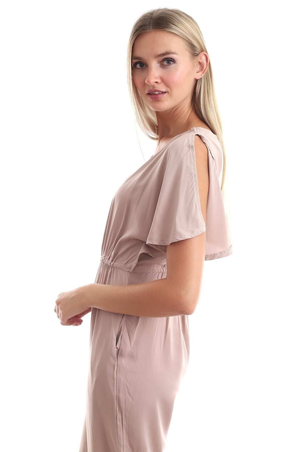 20333098 Dok.Viskon Omuzu Açık Tulum BEJ