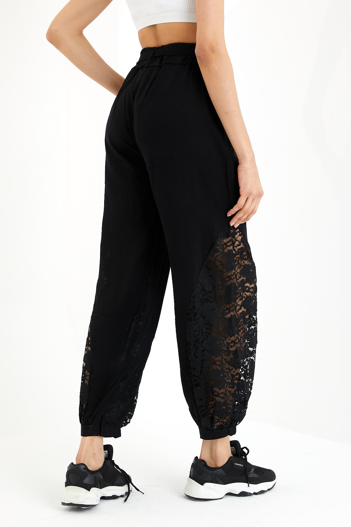 VP008 Dantelli Şalvar Pantolon SIYAH