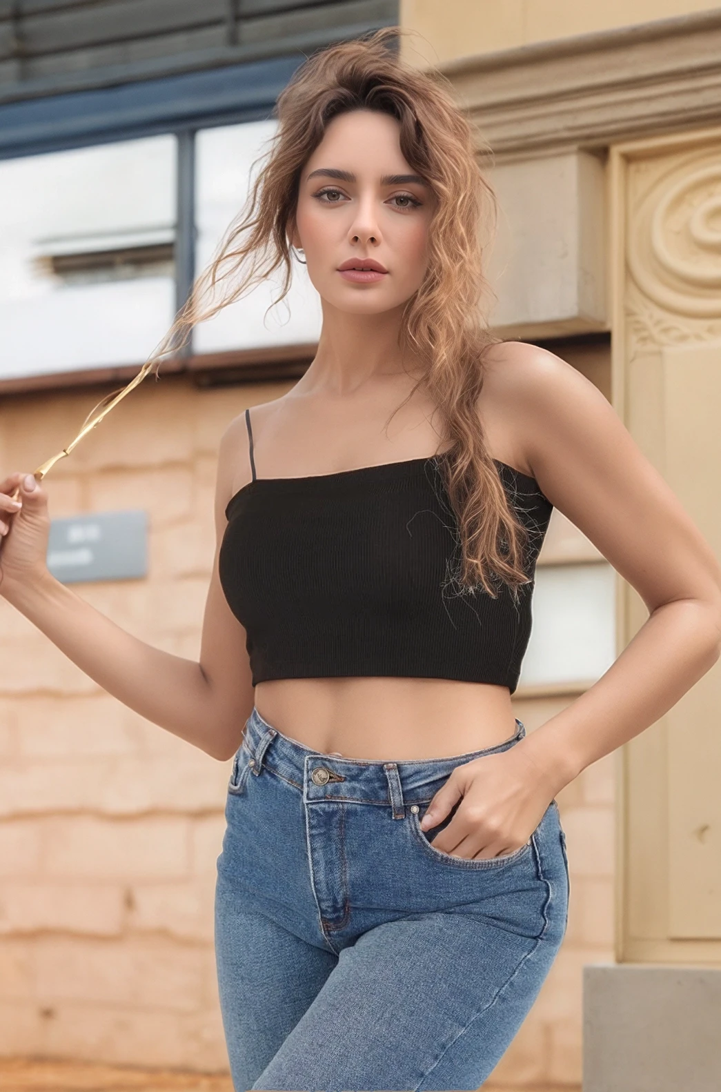 23254278 Kaşkorse İnce Askılı Topik Bluz SIYAH