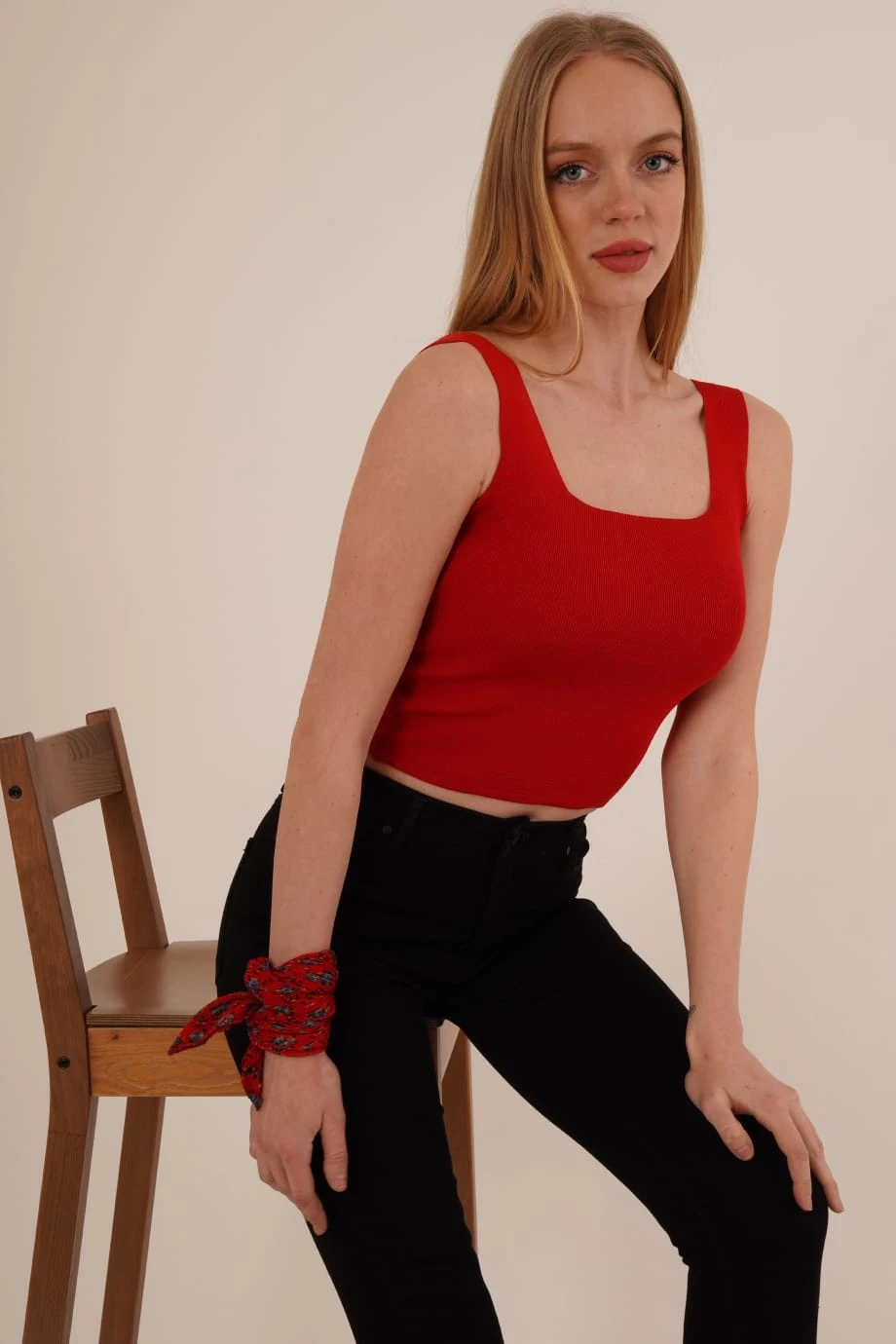 23256231 Triko Geniş Askılı Atlet KIRMIZI