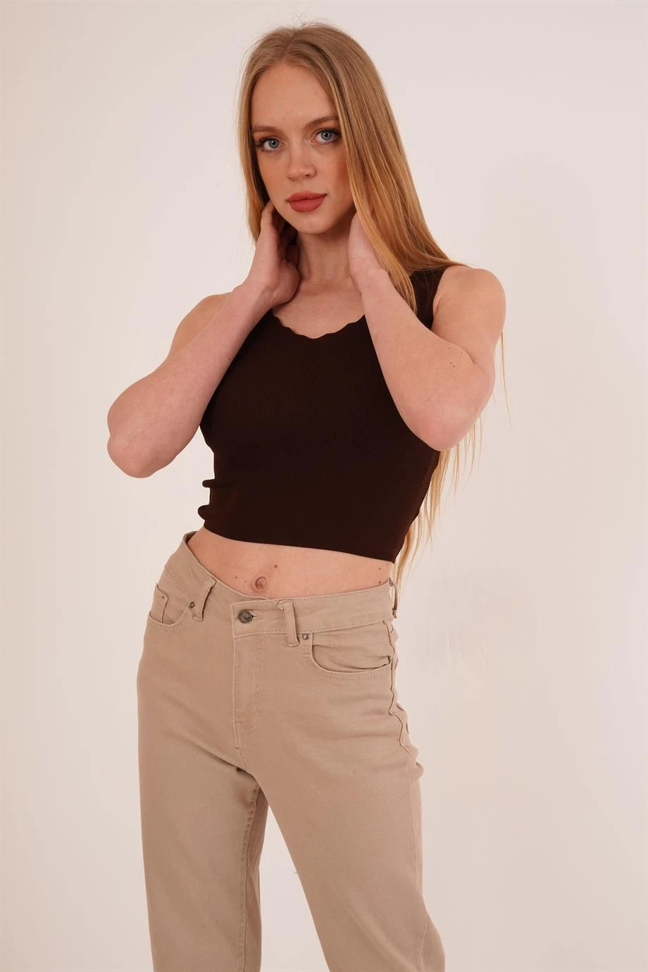 23256336 Triko Merdiven Yaka Atlet KAHVE