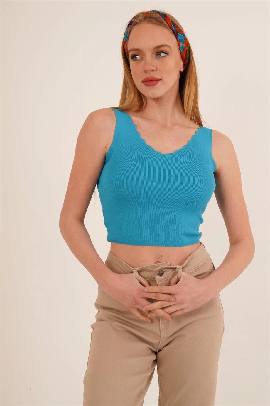 23256336 Triko Merdiven Yaka Atlet MAVI