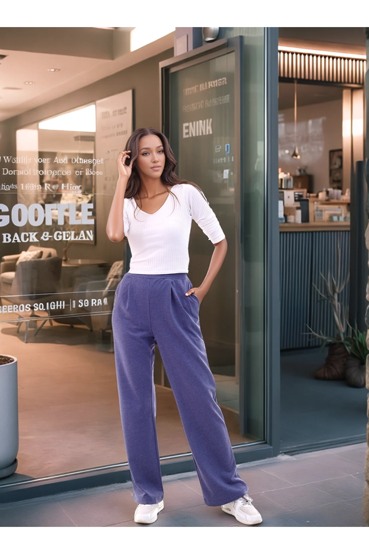 9292933 İkiiplik Cepli Bol Paça Pantolon INDIGO