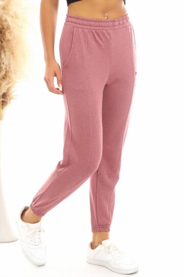 20060629 İkiiplik Beli Paçası Lastikli Pantolon GUL KURUSU