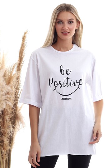 20333402 Süprem Be Positive Baskılı T-Shirt BEYAZ