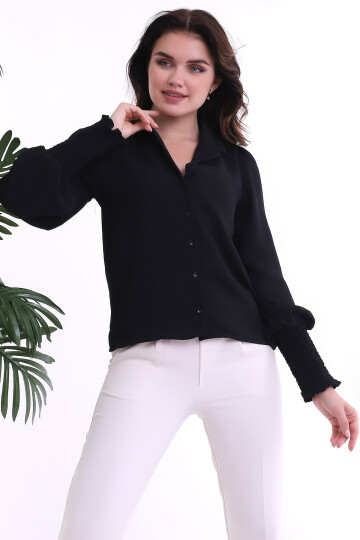 20023300 Sunshine Ceket Yaka Gipeli Gömlek SIYAH