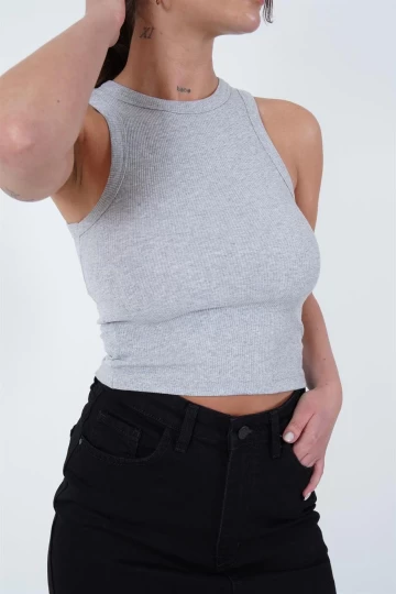 23254307 Kaşkorse Bisiklet Yaka Biyeli Atlet GRI