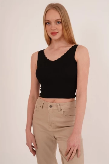 23256336 Triko Merdiven Yaka Atlet SIYAH