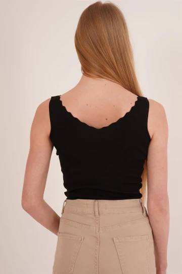 23256336 Triko Merdiven Yaka Atlet SIYAH