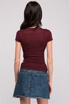 8133311 Fitilli Kaşkorse Kruvaze Yarasa Kol T-Shirt MURDUM