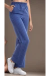 20333459 Keten Çizgi Desenli Cepli Pantolon INDIGO