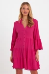VP8199 Ponponlu Midi Boy Fakir Ol Elbise PEMBE